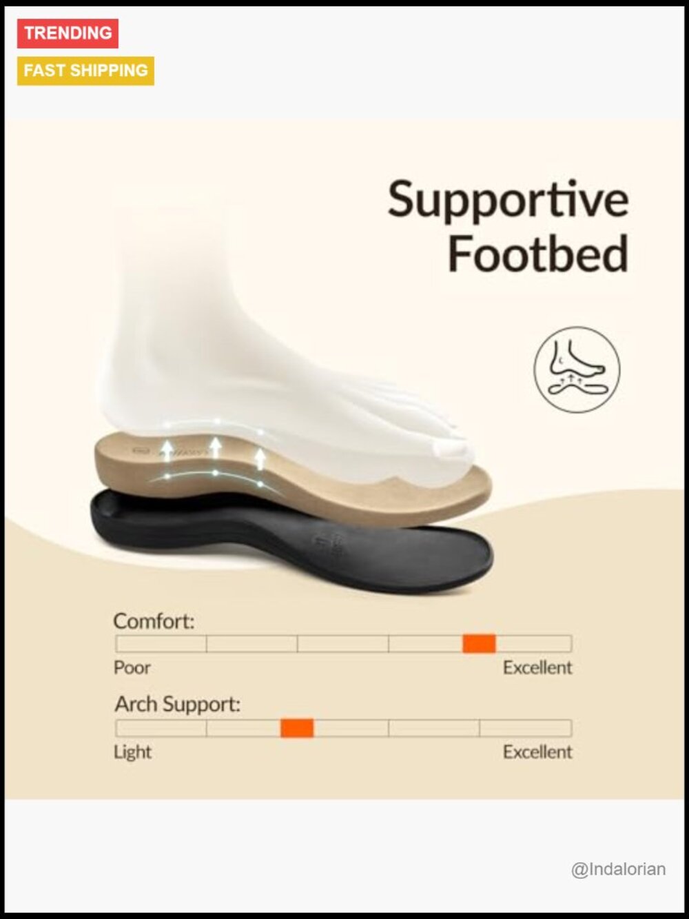 Orthopedic Sandals with Arch Support Adjustable Strap Comfortable Flat Sandals - Picture 4 of 7